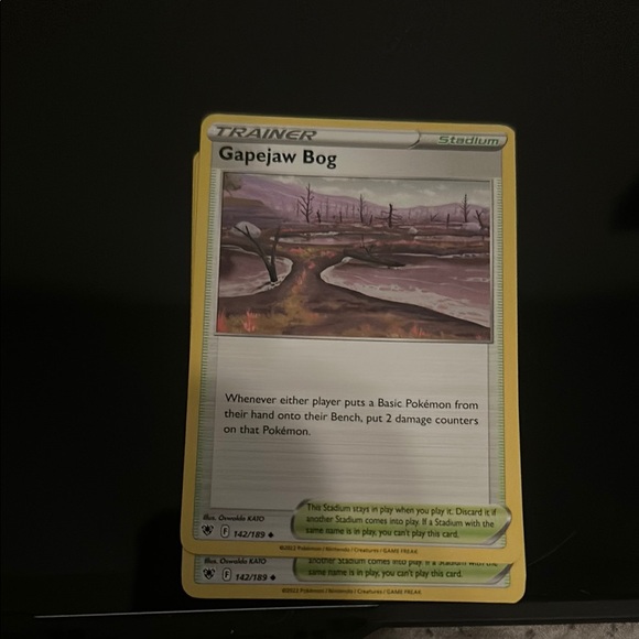 Pokemon Trainer Card - Gapejaw Bog - Yellow and Black